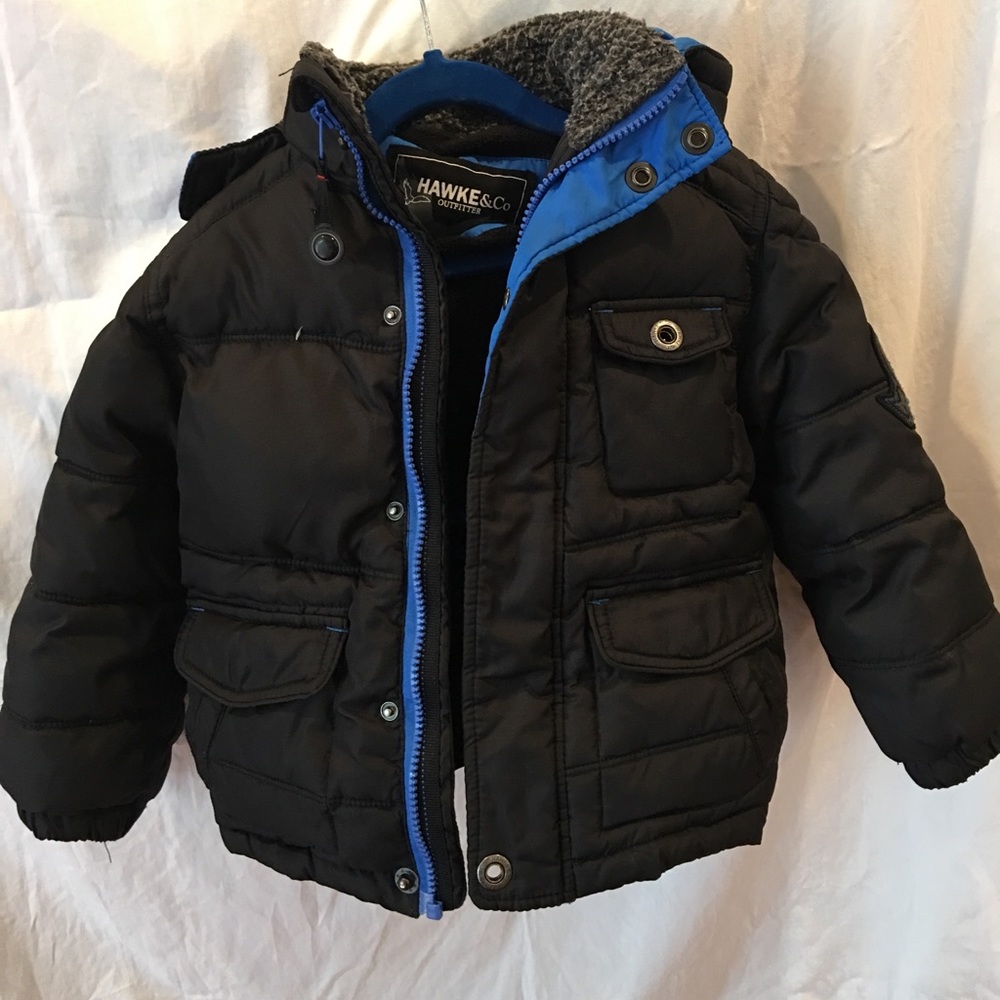 Boys winter coats size 4T with removable hood.